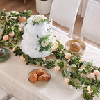 Artificial Flower Garland 2pcs 5.4ft Rose Vine Decor, Champagne Flower