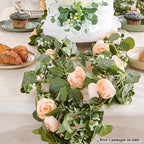 Artificial Flower Garland 2pcs 5.4ft Rose Vine Decor, Champagne Flower, alternate view 3