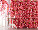 Artificial Flower Garland 2pcs 5.6ft Hydrangea Vine Decor, Dark Pink Flower, alternate view 2