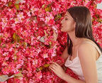 Artificial Flower Garland 2pcs 5.6ft Hydrangea Vine Decor, Dark Pink Flower, alternate view 5