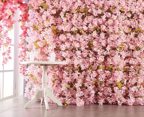 Artificial Flower Garland 2pcs 5.6ft Hydrangea Vine Decor Light Pink Flower, alternate view 2