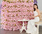 Artificial Flower Garland 2pcs 5.6ft Hydrangea Vine Decor Light Pink Flower, alternate view 3