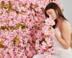 Artificial Flower Garland 2pcs 5.6ft Hydrangea Vine Decor Light Pink Flower, alternate view 4