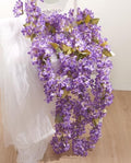 Artificial Flower Garland 2pcs 5.6ft Hydrangea Vine Decor, Purple Flower