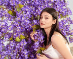 Artificial Flower Garland 2pcs 5.6ft Hydrangea Vine Decor, Purple Flower, alternate view 5