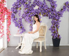 Artificial Flower Garland 2pcs 5.6ft Hydrangea Vine Decor, Purple Flower, alternate view 6