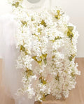 Artificial Flower Garland 2pcs 5.6ft Hydrangea Vine Decor, White Flower