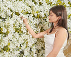 Artificial Flower Garland 2pcs 5.6ft Hydrangea Vine Decor, White Flower, alternate view 5