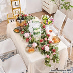 Artificial Flower Garland 5.4ft Floral Rose Vine Decor, Pink Flower, alternate view 2