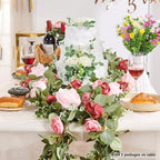 Artificial Flower Garland 5.4ft Floral Rose Vine Decor, Pink Flower, alternate view 3