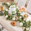 Artificial Flower Garland 5.4ft Floral Rose Vine Decor, White Flower
