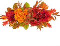Artificial Flower Peony Fall Artificial Fall Decorative Swag Orange Autumn Floral Swag with Maple Leaves Harvest