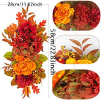 Artificial Flower Peony Fall Artificial Fall Decorative Swag Orange Autumn Floral Swag with Maple Leaves Harvest, alternate