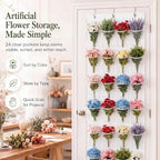 Artificial Flower Storage Organizer 65 x 19.1 Inch Hanging Flower Storage Bag Reusable Flowers Bag Holder Over, alternate