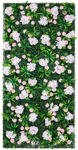 Artificial Flower Wall Backdrop 12-Pack 16"* 24" Light and Dark Pink Artificial Floral Panels Spring Wedding