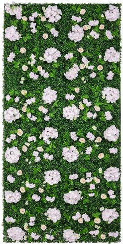 Artificial Flower Wall Backdrop 12-Pack 16"* 24" Pink and Champagne Artificial Floral Panels Spring Wedding Home