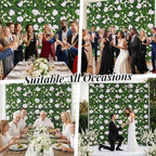 Artificial Flower Wall Backdrop 12-Pack 16"* 24" Pink and Champagne Artificial Floral Panels Spring Wedding Home, alternate