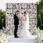 Artificial Flower Wall Backdrop 12-Pack 16"* 24" Pink and White Rose Artificial Floral Panels Spring Wedding, alternate view