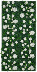 Artificial Flower Wall Backdrop 12-Pack 16"* 24" White Artificial Floral Panels Spring Wedding Home Valentine's