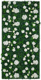 Artificial Flower Wall Backdrop 12-Pack 16"* 24" White Artificial Floral Panels Spring Wedding Home Valentine's