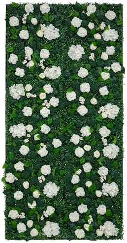 Artificial Flower Wall Backdrop 12-Pack 16"* 24" White Artificial Floral Panels Spring Wedding Home Valentine's