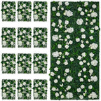Artificial Flower Wall Backdrop 12-Pack 16"* 24" White Artificial Floral Panels Spring Wedding Home Valentine's, alternate