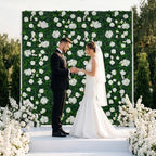 Artificial Flower Wall Backdrop 12-Pack 16"* 24" White Artificial Floral Panels Spring Wedding Home Valentine's, alternate