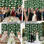 Artificial Flower Wall Backdrop 12-Pack 16"* 24" White Artificial Floral Panels Spring Wedding Home Valentine's, alternate