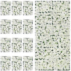 Artificial Flower Wall Backdrop 12-Pack 16"* 24" White Rose Artificial Floral Panels Spring Wedding Home, alternate view 4