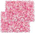 Artificial Flower Wall Panel 12 Pcs Silk Floral Backdrop Pink