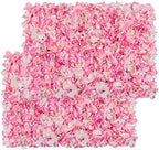 Artificial Flower Wall Panel 12 Pcs Silk Floral Backdrop Pink