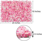 Artificial Flower Wall Panel 12 Pcs Silk Floral Backdrop Pink, alternate view 3