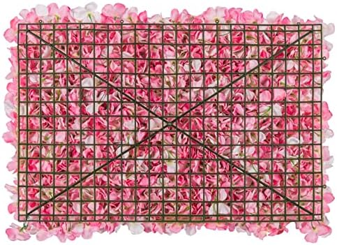 Artificial Flower Wall Panel 12 Pcs Silk Floral Backdrop Pink, alternate view 6