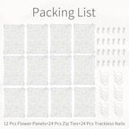 Artificial Flower Wall Panel: 24 x 16 Inch, White, Set of 12 in 24 x 16 Inch in White, alternate view 7