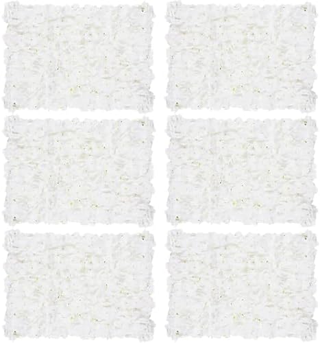 Artificial Flower Wall Panel: 24 x 16 Inch, White, Set of 6 in 24 x 16 Inch in White