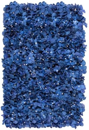 Artificial Flower Wall Panel 4 Pcs Silk Floral Backdrop Blue, alternate view 7