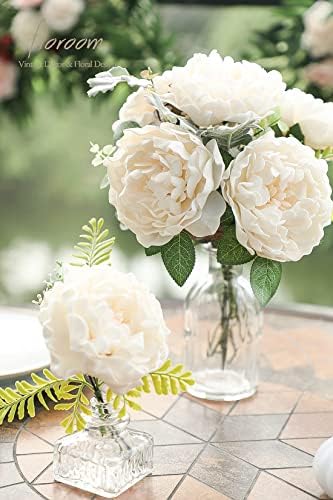 Artificial Flowers 16pcs 4" Blooming Peonies Real Looking Foam Fake Peony with Stems for DIY Wedding Bouquets, alternate view