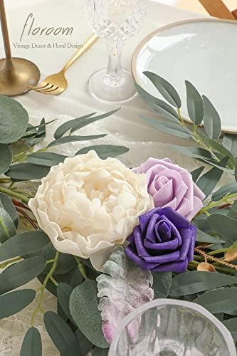 Artificial Flowers 16pcs 4" Blooming Peonies Real Looking Foam Fake Peony with Stems for DIY Wedding Bouquets, alternate view