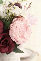 Artificial Flowers 16pcs 4" Blush Blooming Peonies Real Looking Foam Fake Peony with Stems for DIY Wedding, alternate view 5