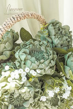 Artificial Flowers 16pcs 4" Elf Green Blooming Peonies Real Looking Foam Fake Peony with Stems for DIY Wedding, alternate