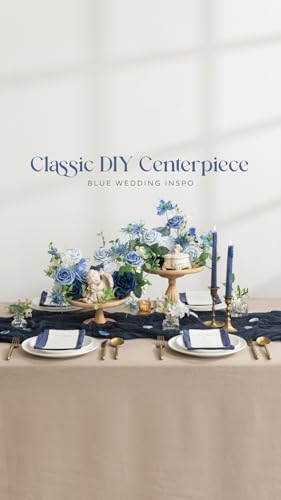 Artificial Flowers 25Pcs Deep Navy Blue Roses Decor w/Stems in Blu- Navy Blue, alternate view 6