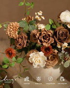 Artificial Flowers 25Pcs Earth Brown Roses Decor w/Stems in Br-earth Brown, alternate view 5
