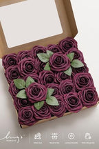 Artificial Flowers 25Pcs Marsala Roses Decor w/Stems in Rd-marsala, alternate view 4