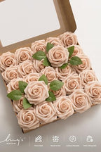 Artificial Flowers 25Pcs Nude Roses Decor w/Stems in Br-nude, alternate view 4