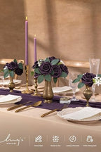 Artificial Flowers 25Pcs Plum Lily Roses Decor w/Stems in Pr-plum Lily, alternate view 2