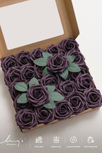 Artificial Flowers 25Pcs Plum Lily Roses Decor w/Stems in Pr-plum Lily, alternate view 4