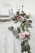 Artificial Flowers 25pcs Real Looking Blush Pink Ombre Colors Foam Fake Roses with Stems for DIY Wedding, alternate view 2