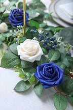 Artificial Flowers 25pcs Real Looking Champagne Foam Fake Roses with Stems for DIY Wedding Bouquets Bridal, alternate view 5