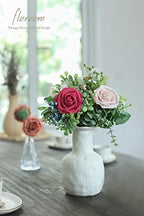 Artificial Flowers 25pcs Real Looking Fuchsia Foam Fake Roses with Stems for DIY Wedding Bouquets Bridal Shower, alternate