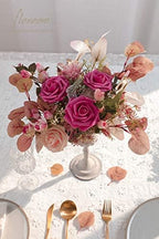 Artificial Flowers 25pcs Real Looking Hot Pink Foam Fake Roses with Stems for DIY Wedding Bouquets Bridal Shower, alternate